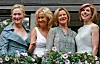 Meryl Streep, Agnetha Fältskog, Anni-frid Lyngstad och Christine Baranski fotograferade bredvid varandra under premiären av filmmusikalen Mamma Mia år 2008.