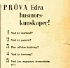 Frågor om husmorskunskaper på gammalt omslag a Icakuriren 1942