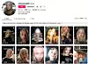 Skärmdump av ett Tiktok-konto med flera videominiatyrer av en ung kvinna.