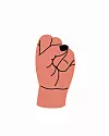 Illustration av händer som visar mushti mudra.