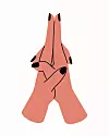 Illustration av händer som visar kali mudra.