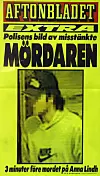 Aftonbladets löpsedel med pixlad övervakningsbild på misstänkt gärningsman i keps och tröja med Nike-logga.