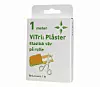 Vitri plåster på rulle i vit förpackning med grön text och en saxillustration.