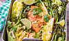 Marinerad lax med vitkål och broccolini