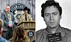 Ett montage med Ted Bundys mugshot och en Utah County Sheriff’s Office-scen vid en talarstol.