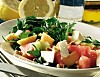 Melonsallad med rucola, pinje och fetaost