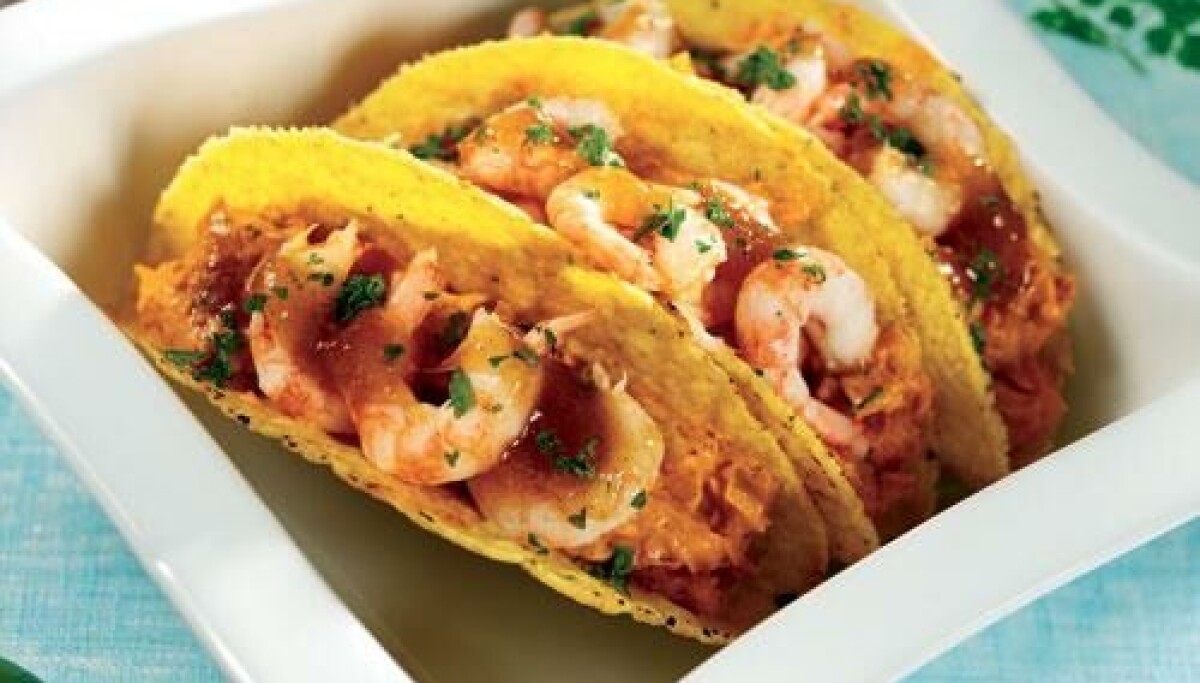 Taco Röra Tacos med het räkfyllning