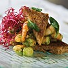 Örtmarinerade räkor på toast