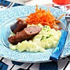 Kryddig korv med stuvad potatis
