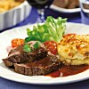 Rostas med potatis- och jordärtskocksgratäng