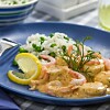 Fiskbullar i hummersås och ärtris