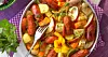 Chorizo med rotfrukter.