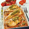 Kyckling med pesto och mixad tomatsås