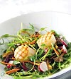 Höstsallad med grillade pilgrimsmusslor
