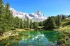 Cervinia bjuder på härliga kontraster med den bergiga naturen, den gröna dalen och de kristallklara alpsjöarna.
